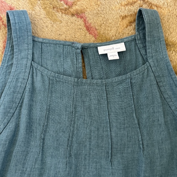 Pure J. Jill Linen Tank Maxi Dress – Size Large – Blue-Green – EUC - Picture 2 of 9
